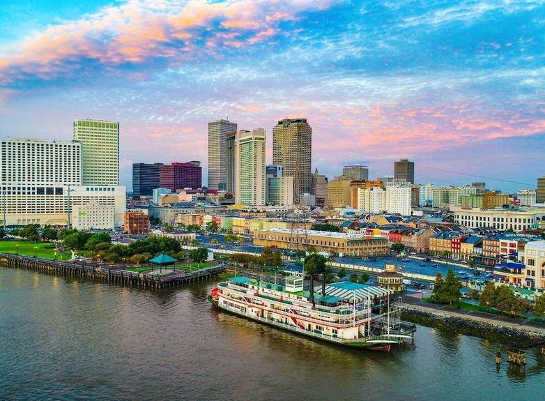 New Orleans, Louisiana, USA Downtown Skyline Aerial