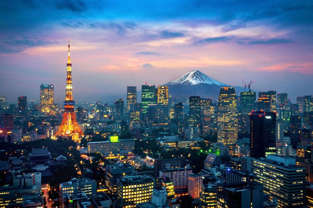 Tokyo cityscape with Fuji mountain in Japan