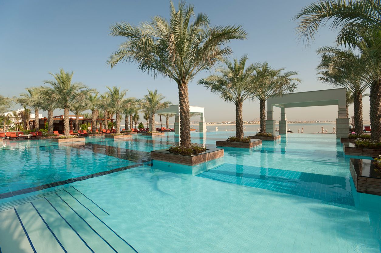Resort swimming pool on The Palms island.