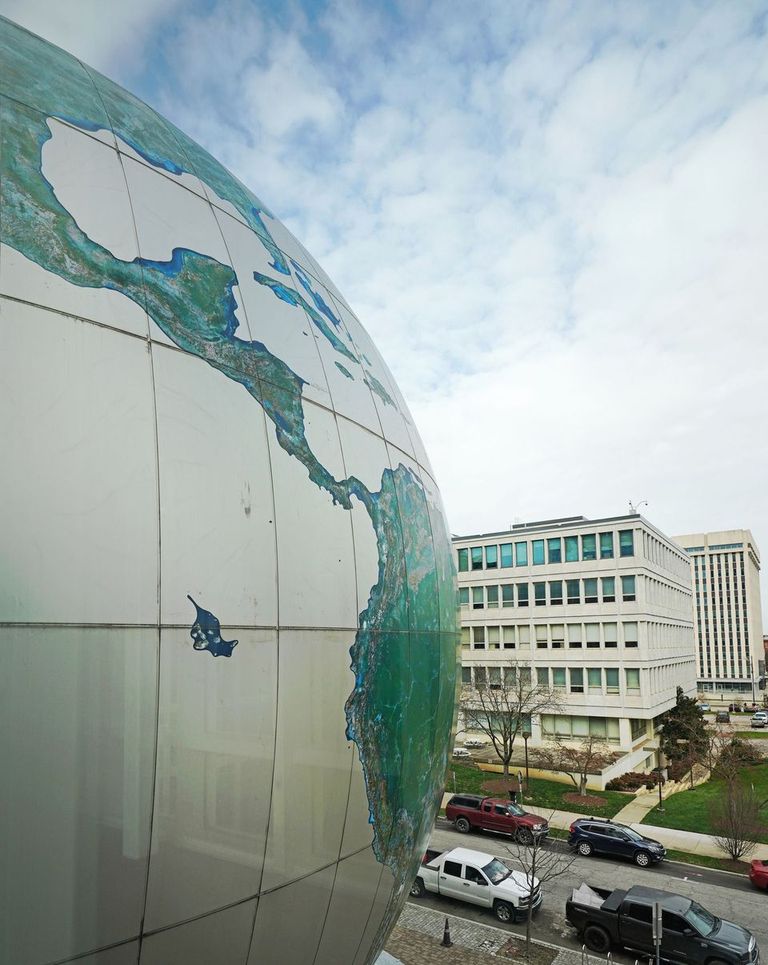 View of the globe at the North Carolina Museum of Natural Sciences