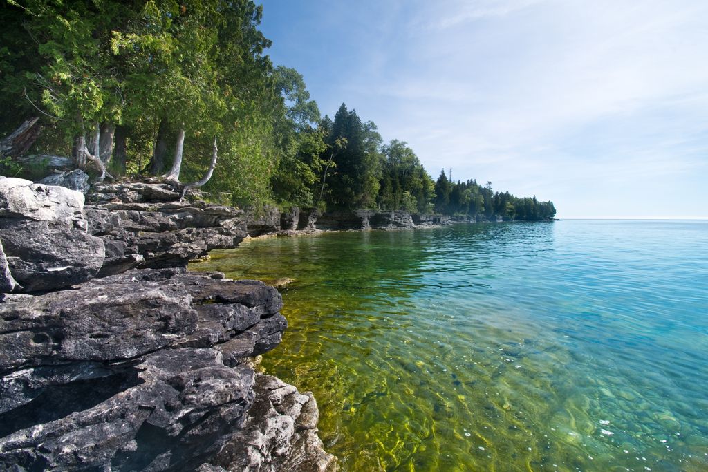 Cave Point, Lake Michigan Coastline in Door County, Wisconsin