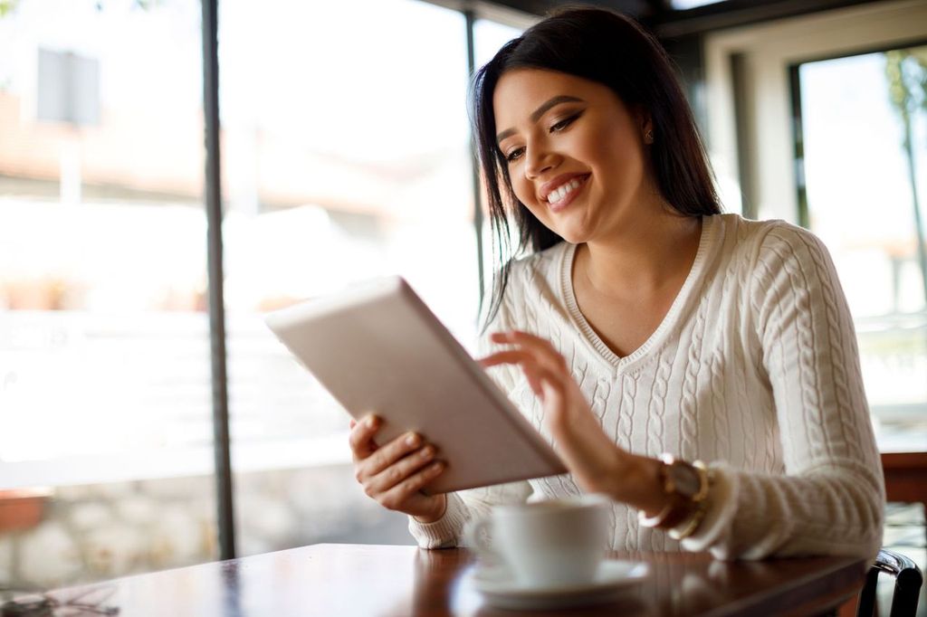 Using a tablet to access website