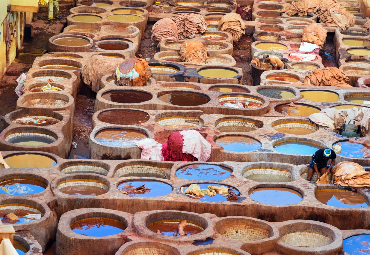 Chouwara traditional tannery in Fez, Morocco