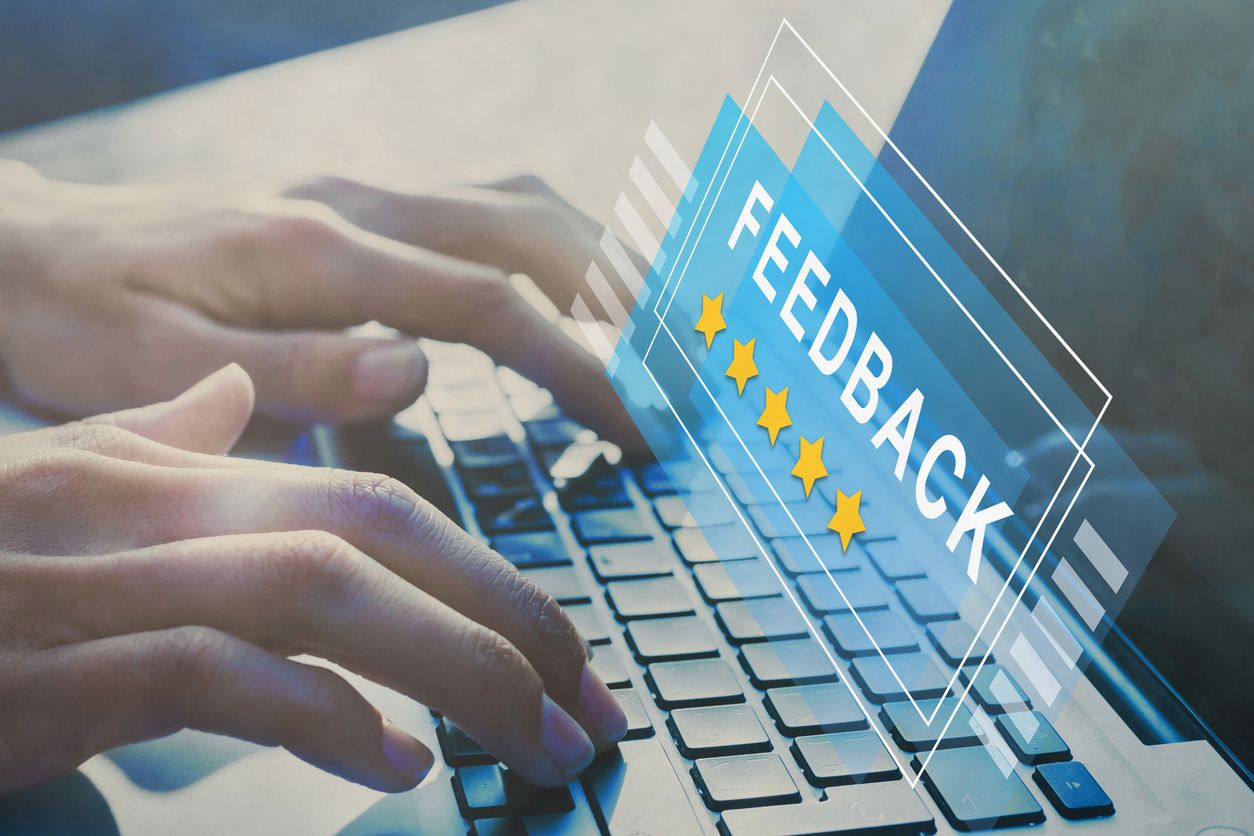 Feedback concept, positive reviews online