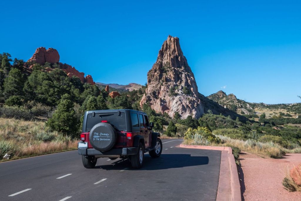 Off-road Jeep vehicle in Garden of the Gods, Colorado Springs