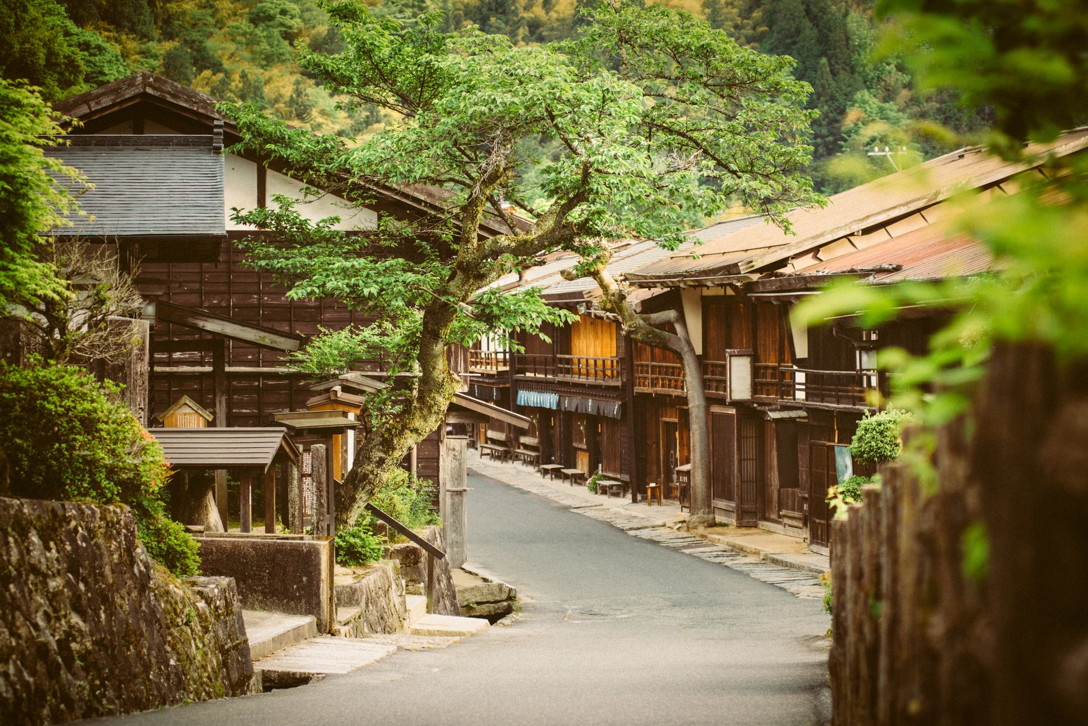 Tsumago a Traditional Japanese Village in the Mountains in Takayama Region