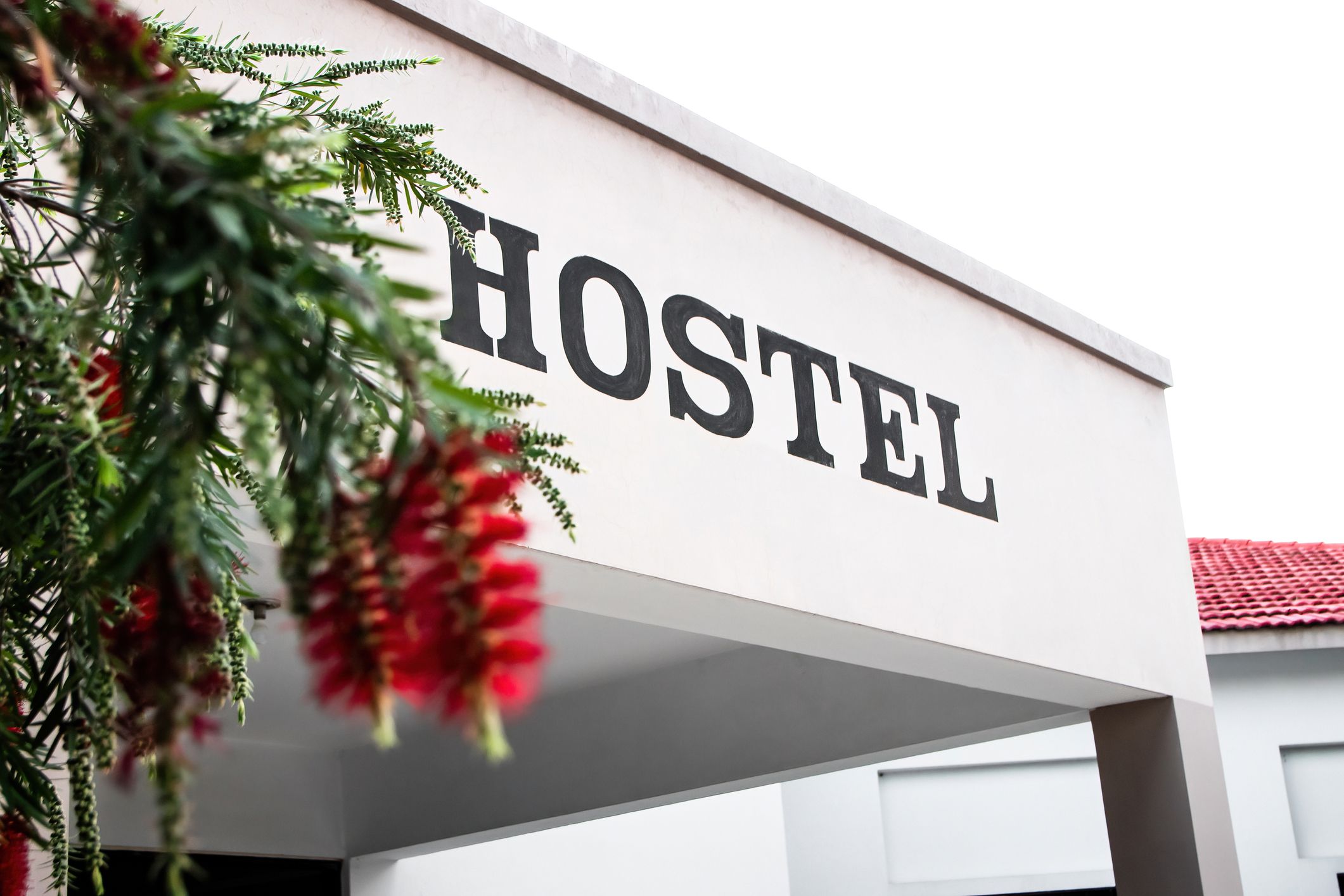 A building with hostel sign