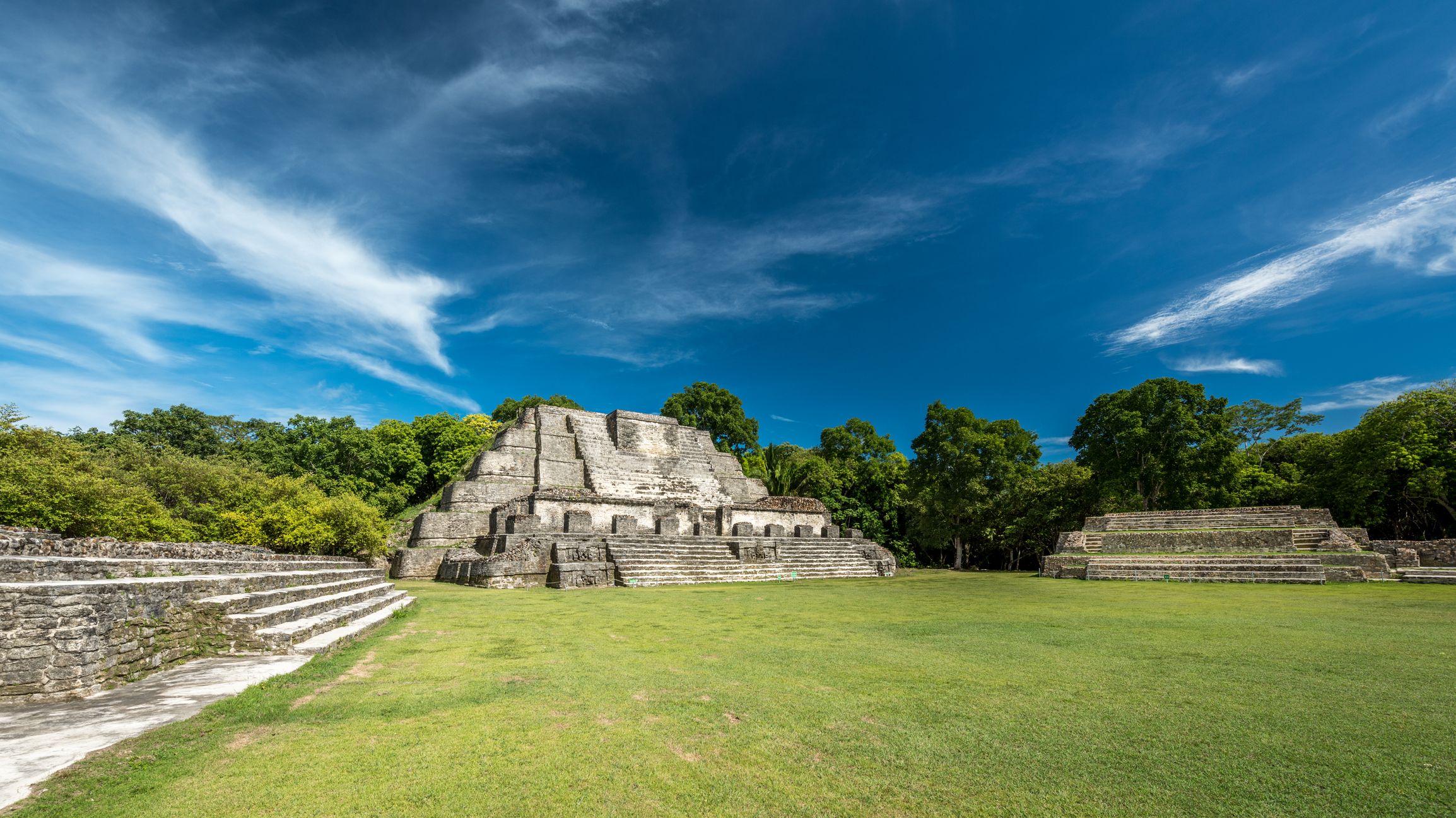 Belize Altun Ha Mayan Temple Complex Panorama