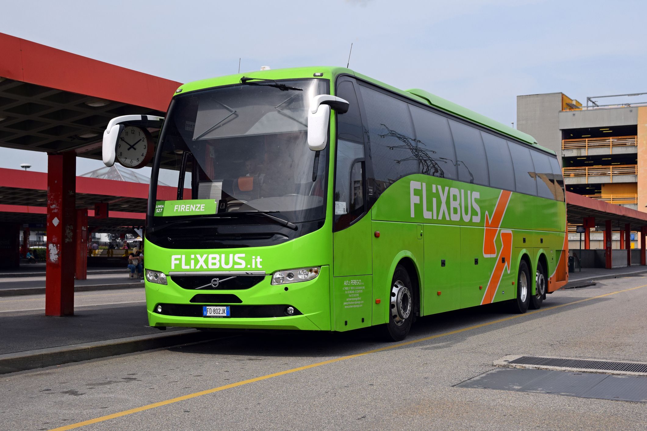 FlixBus Parked at a stop
