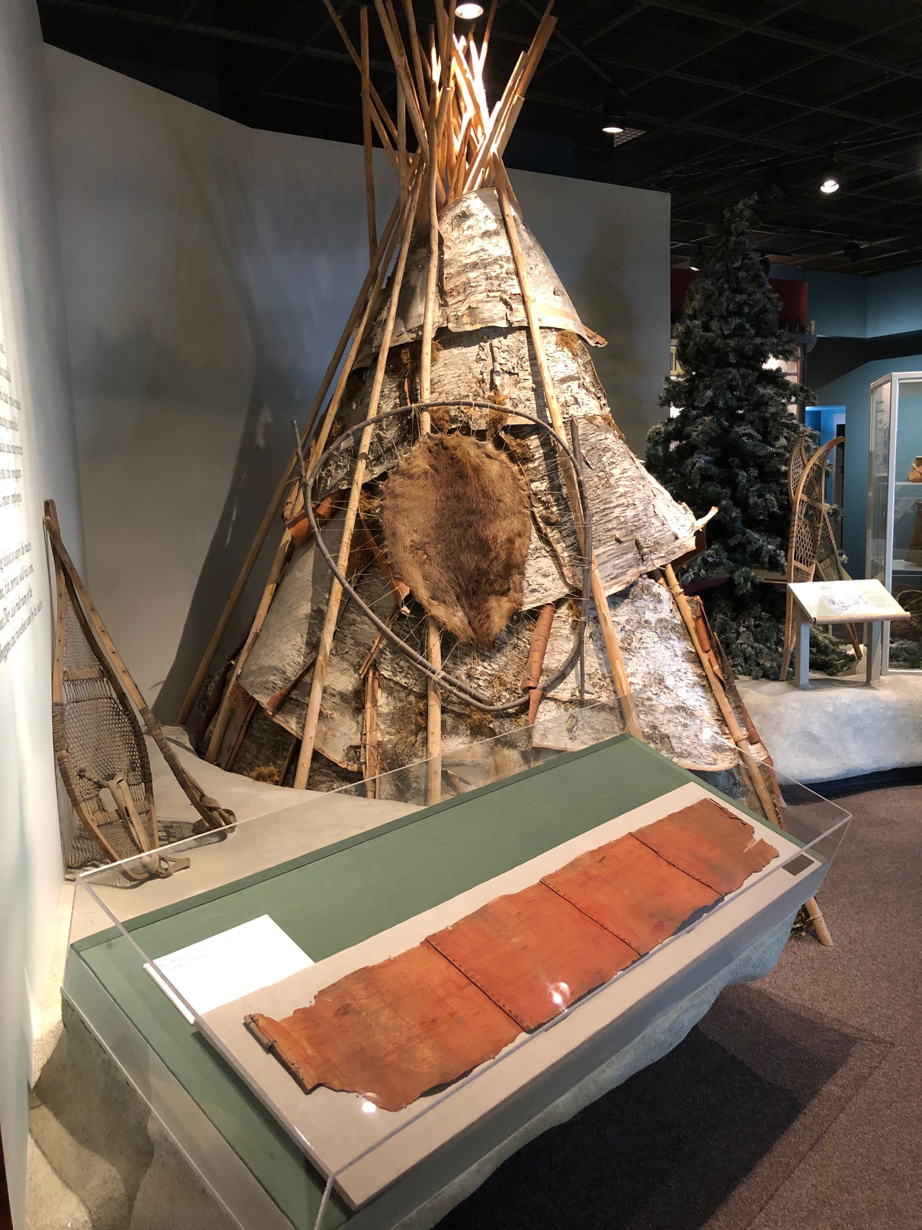 First Nations shelter on display at the Thunder Bay Museum.