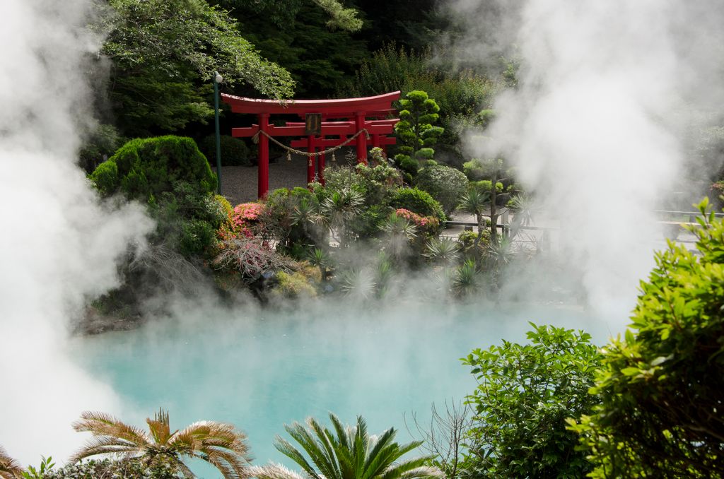 The Sea Hell hot spring in Beppu, Japan