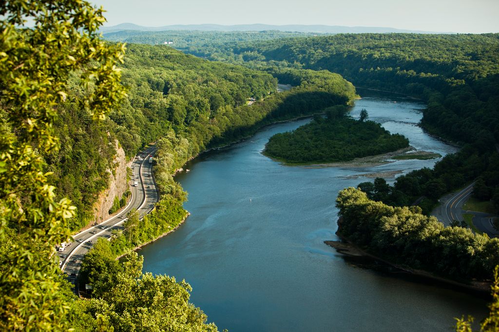 Delaware Water Gap on the Eastern edge of the Pocono Mountains, Pennsylvania