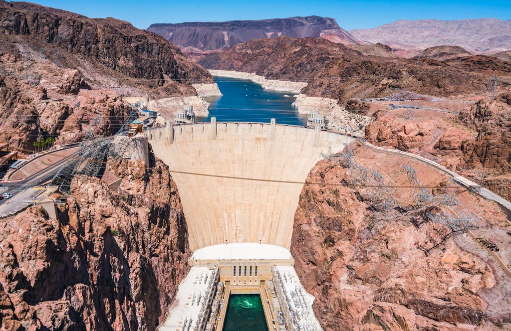 Hoover Dam on a sunny day, Nevada, USA.