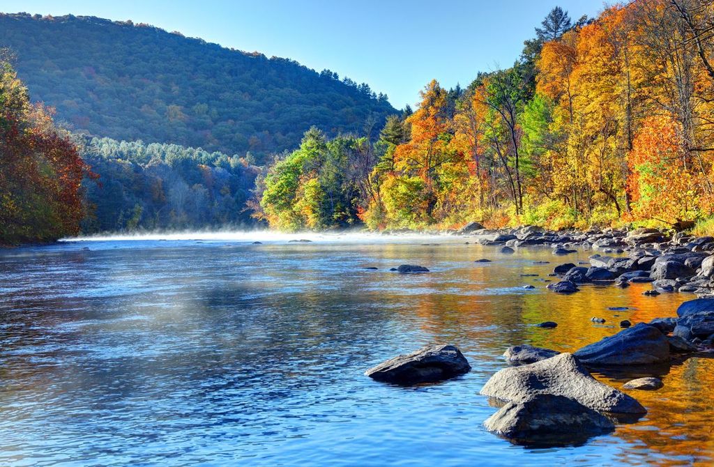 Autumn on the Housatonic River in the Litchfield Hills of Connecticut