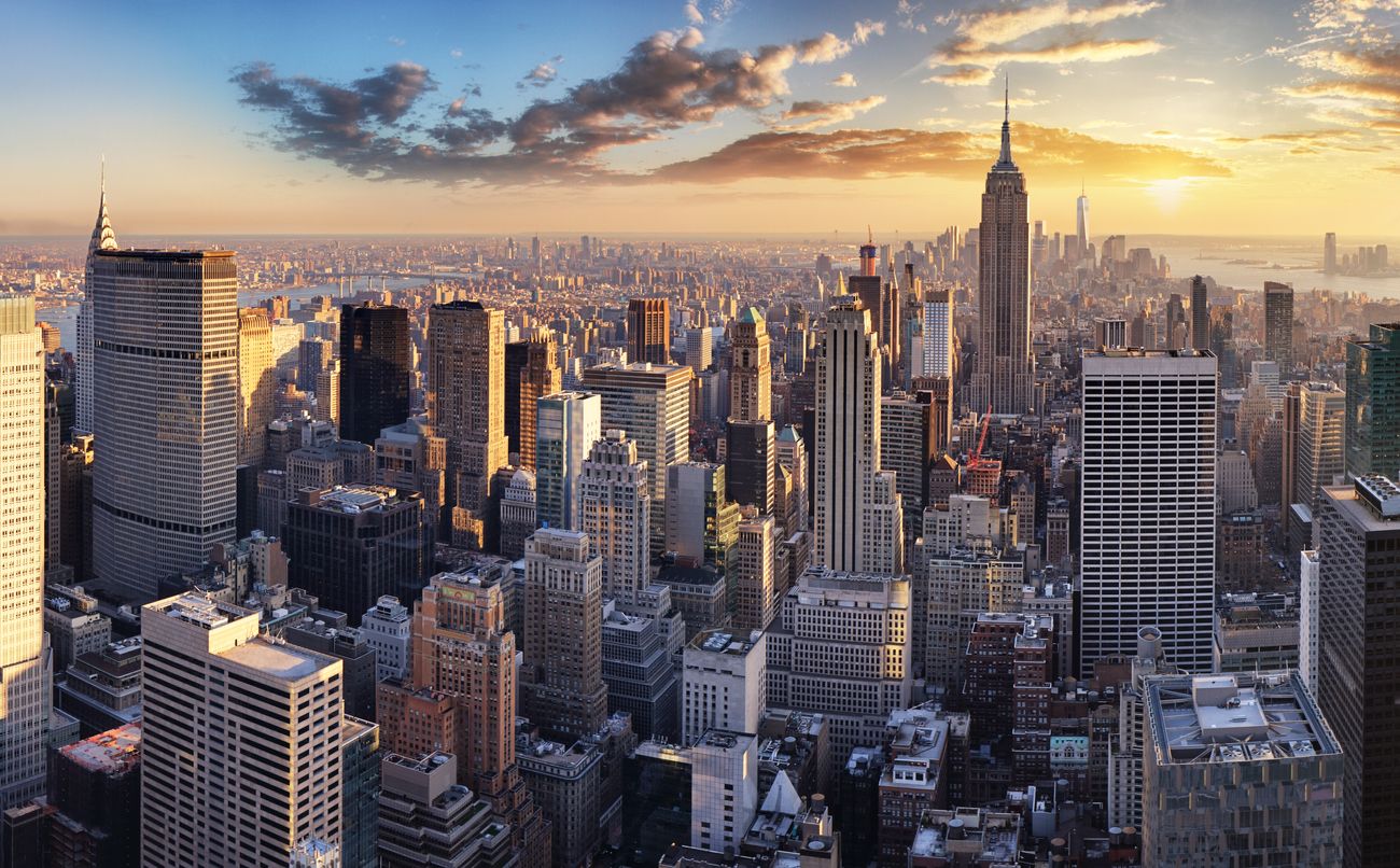 Aerial view of Manhattan, NYC, USA