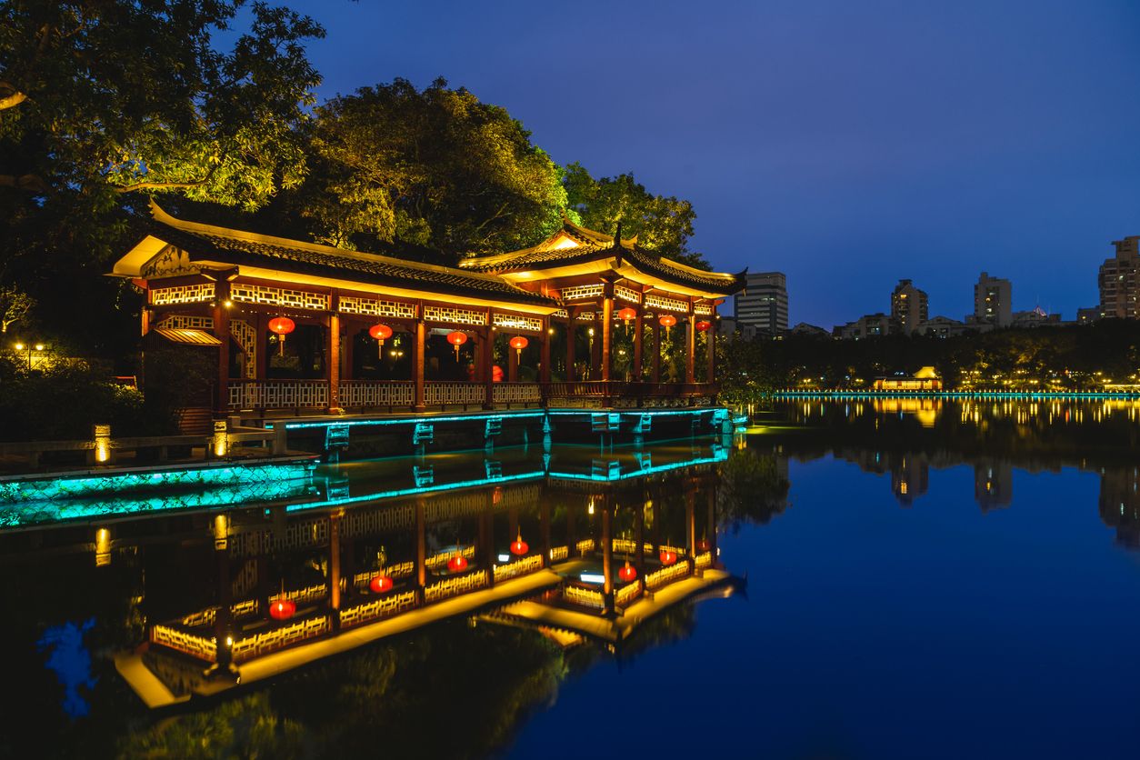 Xihu, West Lake, park located in Fuzhou of Fujian