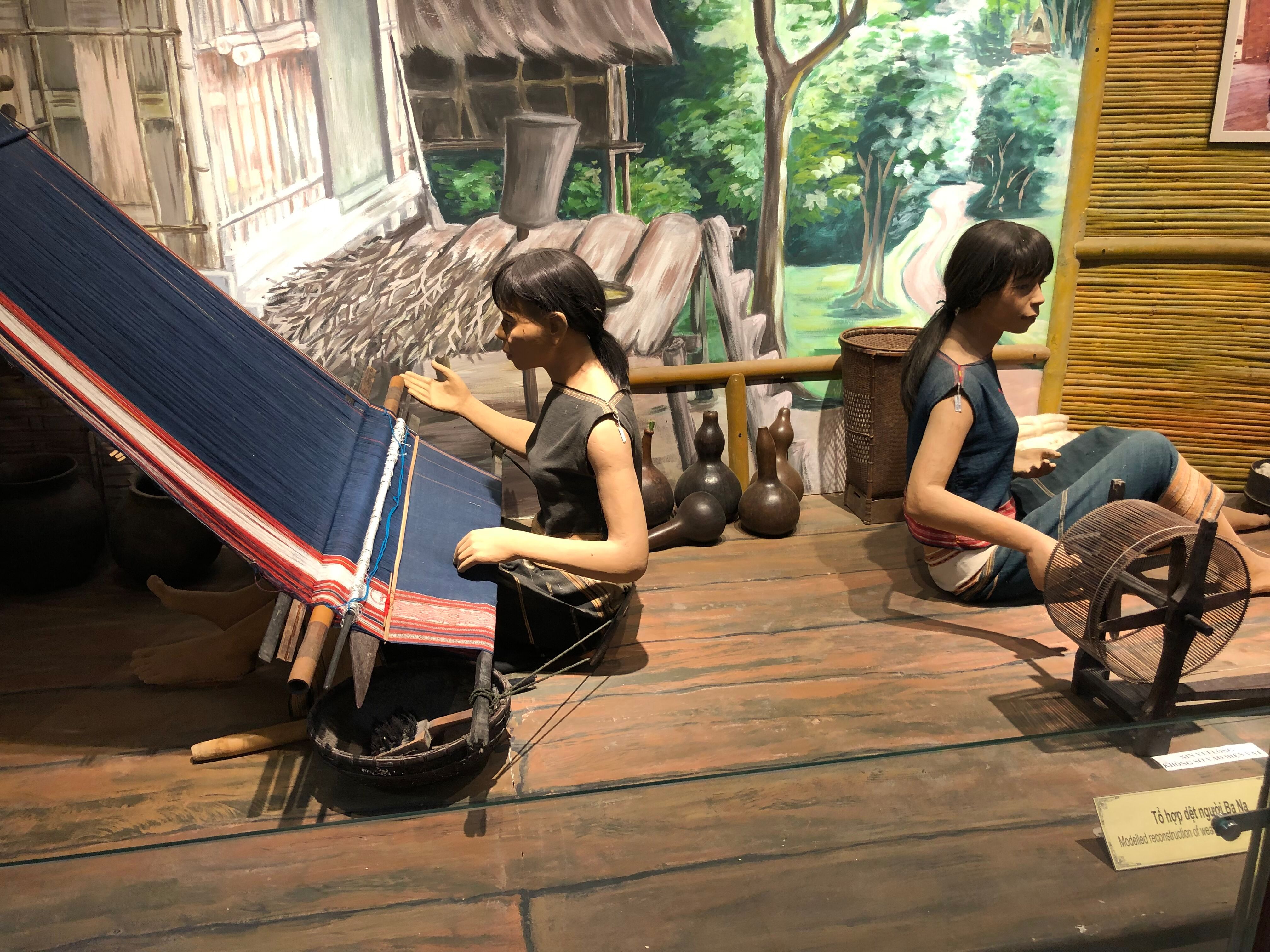 Bahnar Weavers making traditional clothing