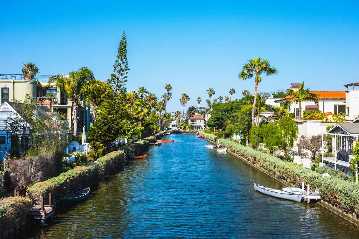 Venice Beach Canals in Los Angeles, California, USA