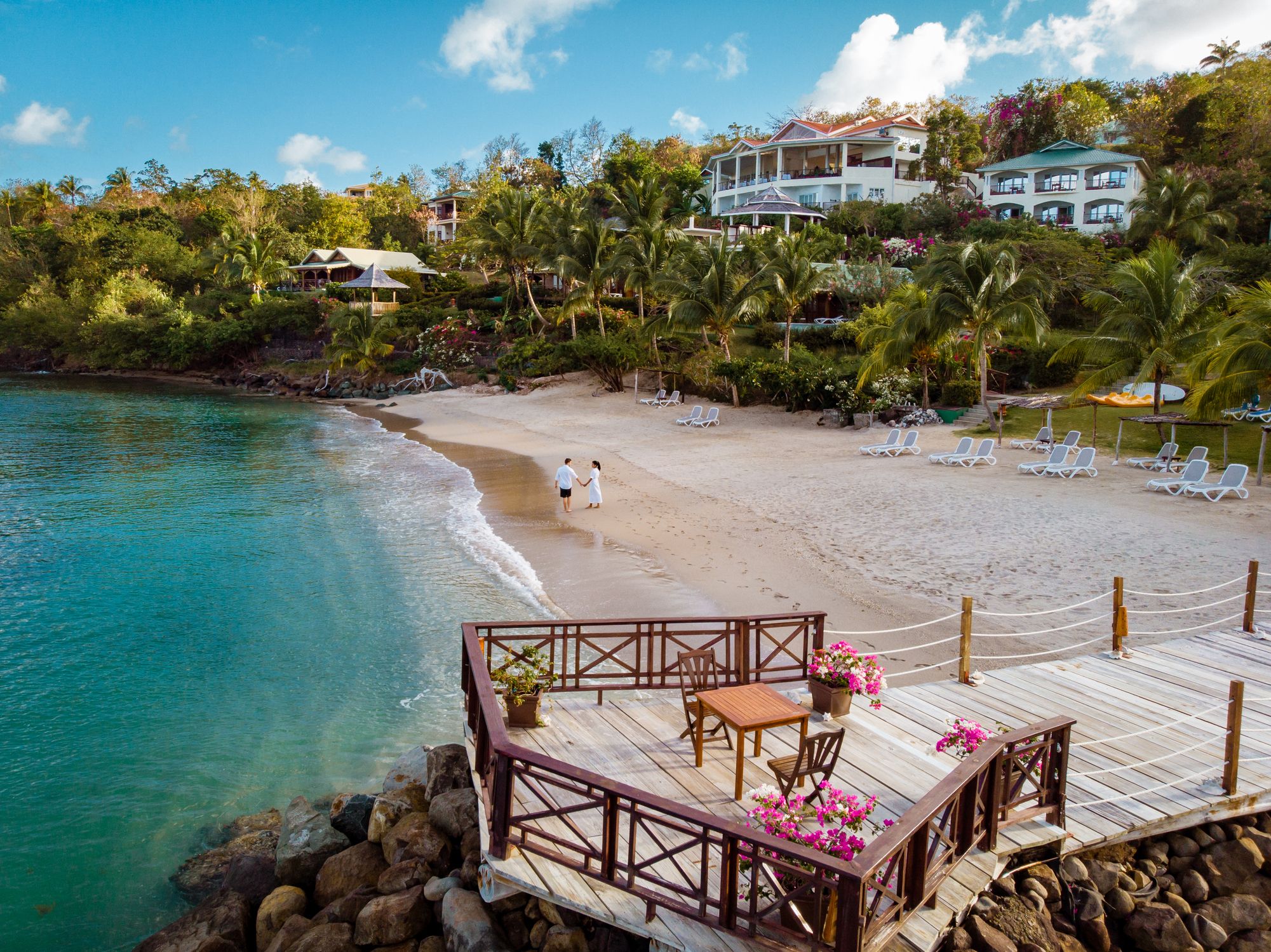 Couple on vacation at the tropical Island of St Lucia