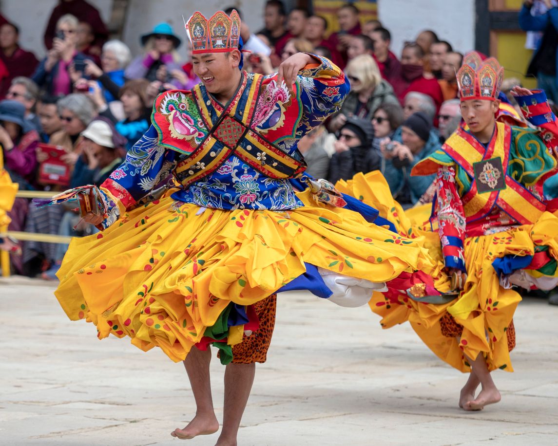 Dancers at the Black-Necked Crane Festival, Gangtey Monastery, Bhutan