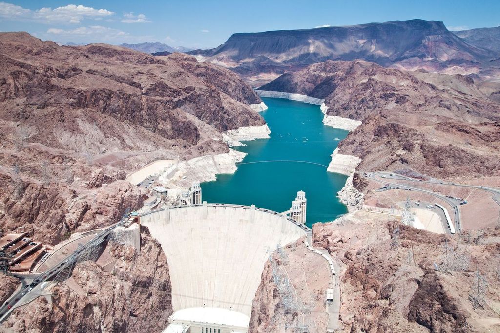 Aerial view of the Hoover Dam