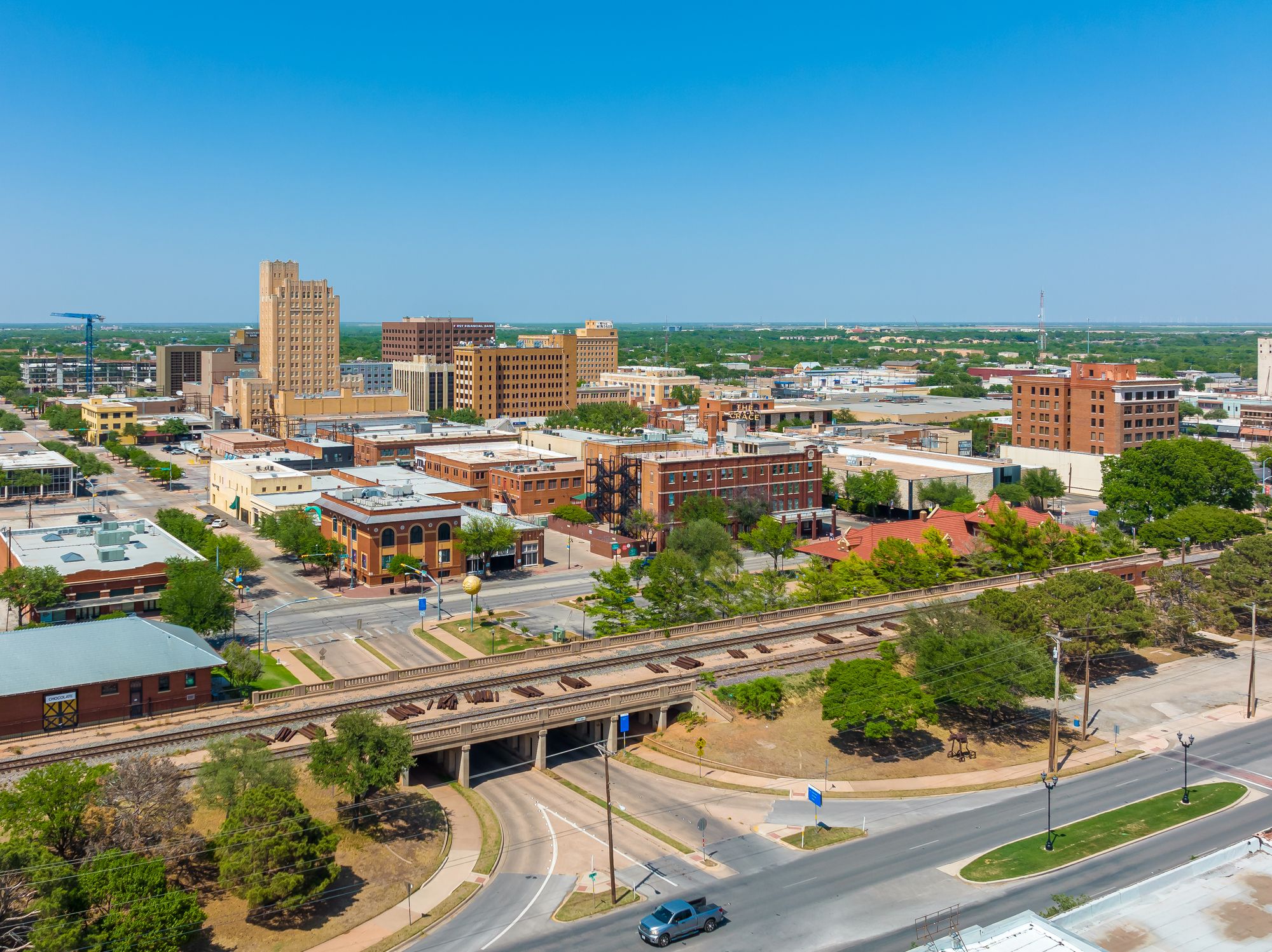 Aerial View of Abilene Texas Downtown Area