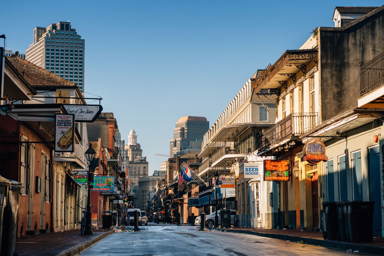 New Orleans Bourbon Street and French Quarter