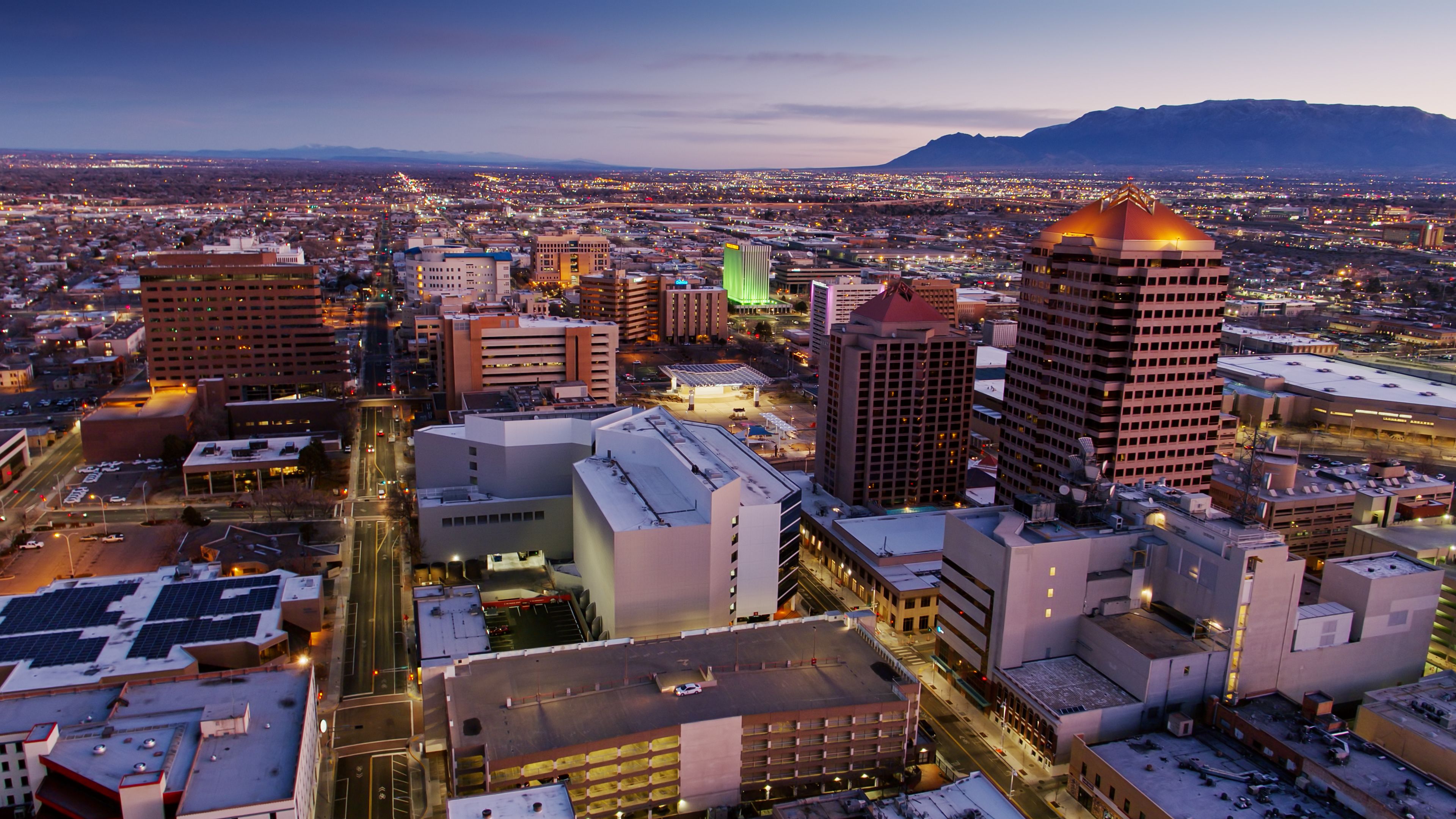 Downtown Albuquerque Illuminated Before Sunrise