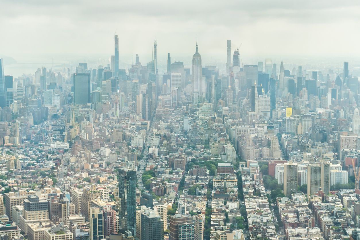 view of New York city by the One World Observatory