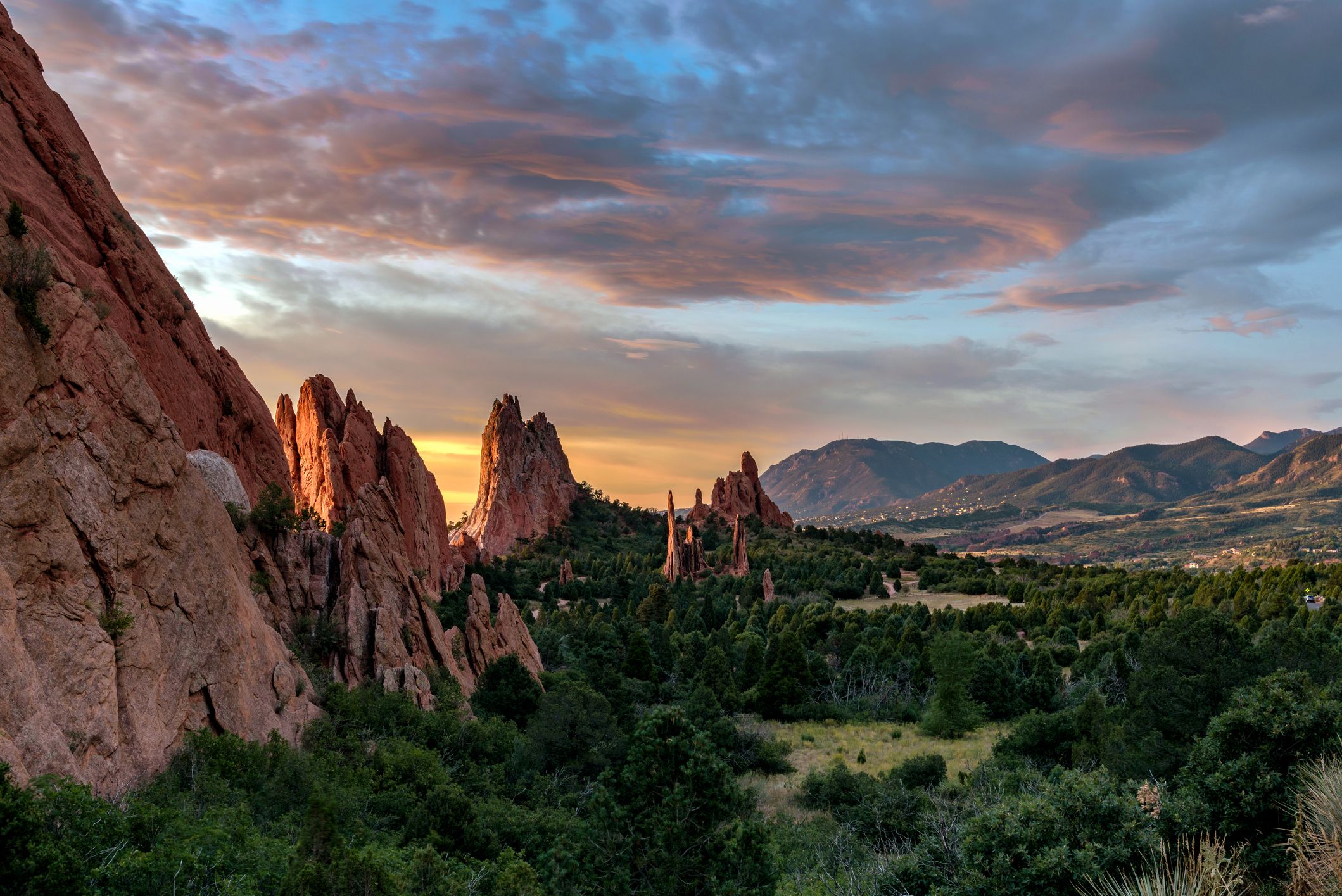 Sunrise over The Garden of the Gods in Colorado Springs