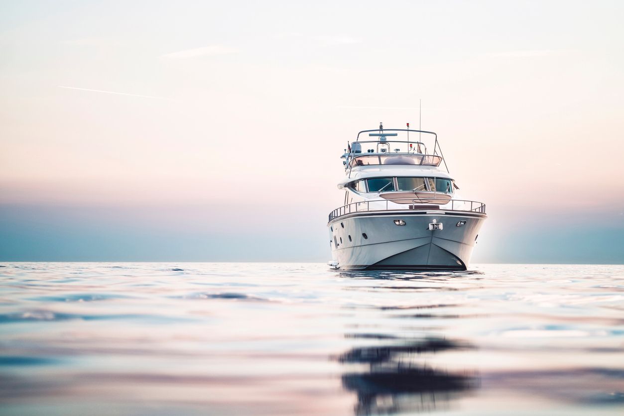 Yacht shot from the front