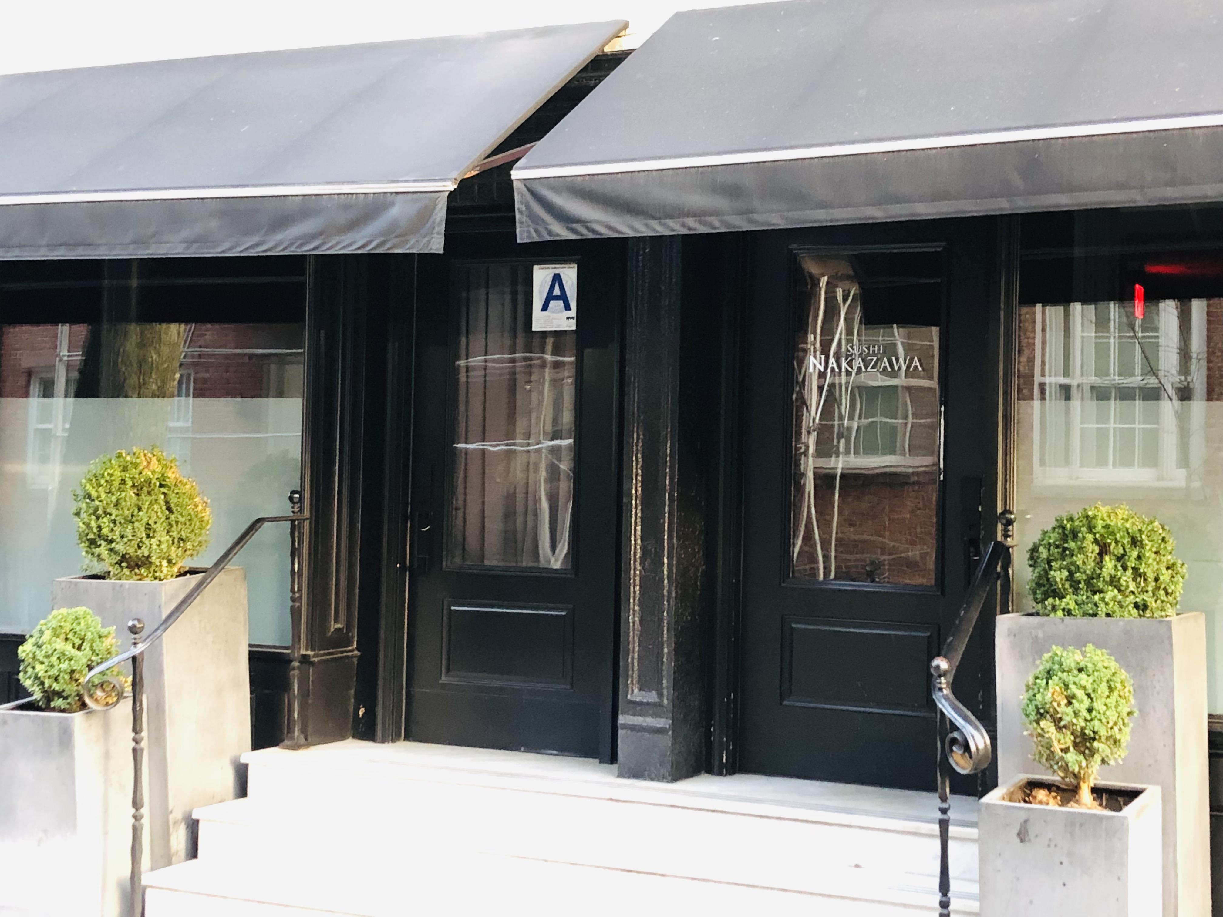 Entrance to Sushi Nakazawa in Manhattan