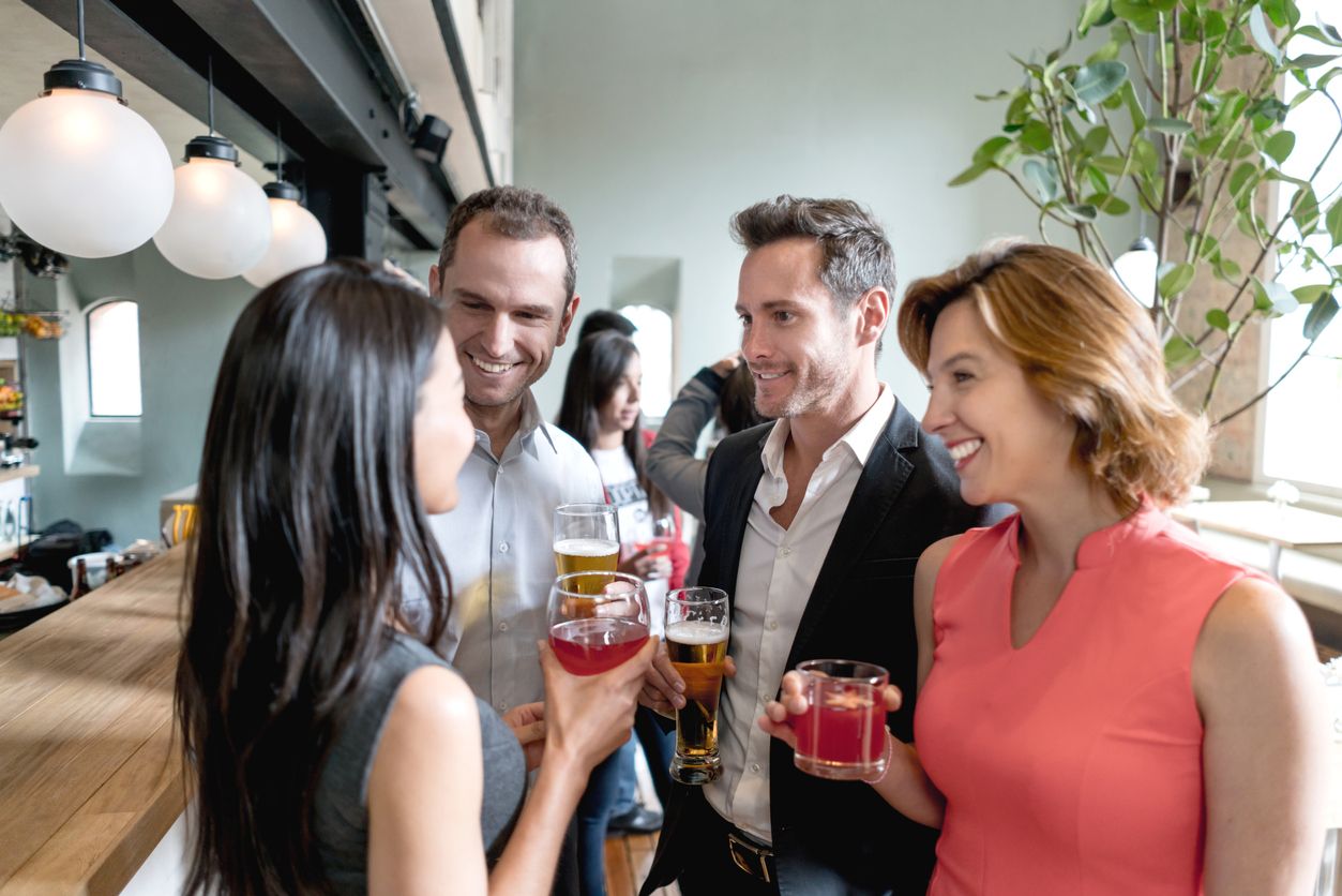 People having drinks at a restaurant