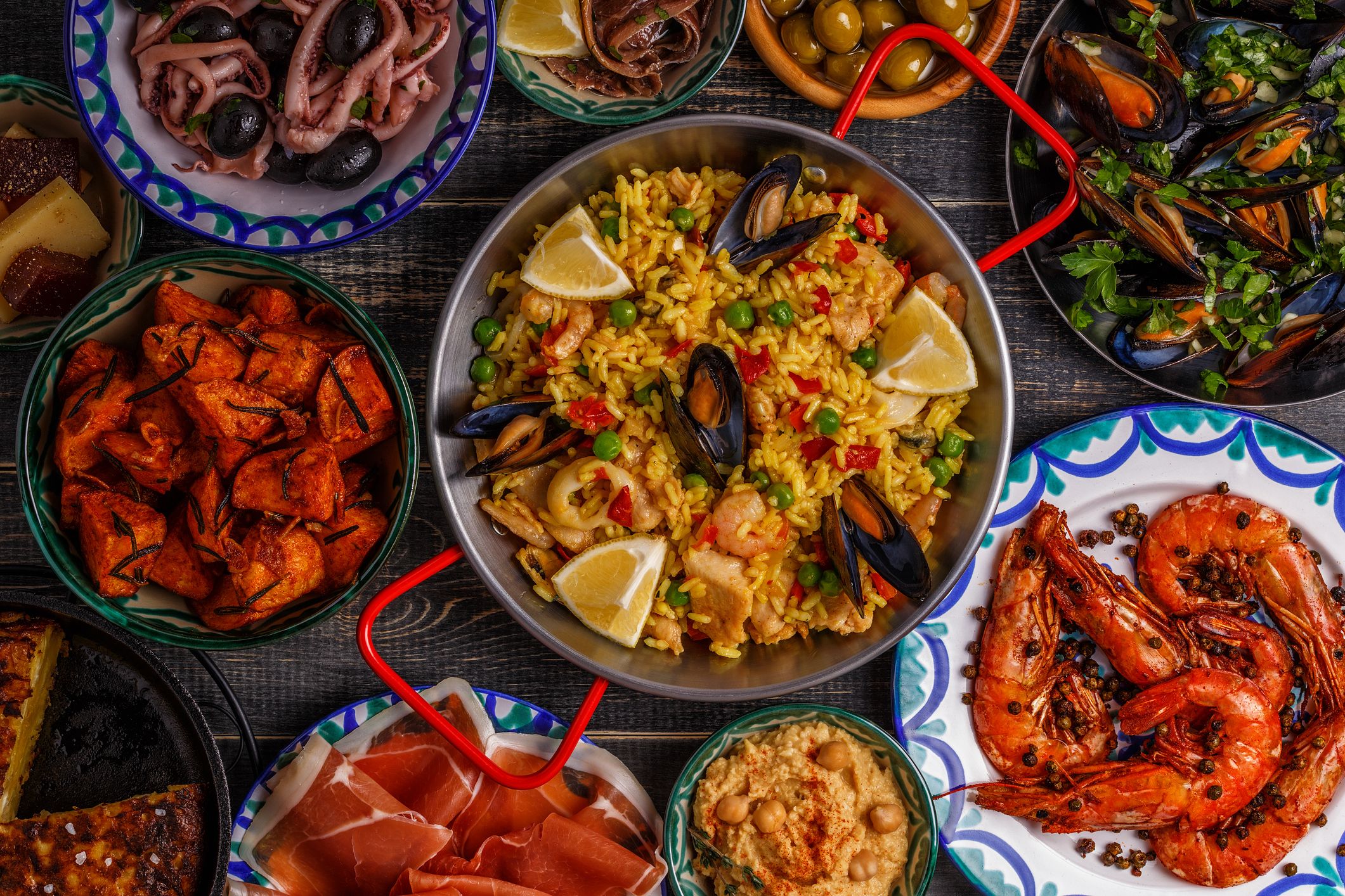 Typical Spanish tapas concept