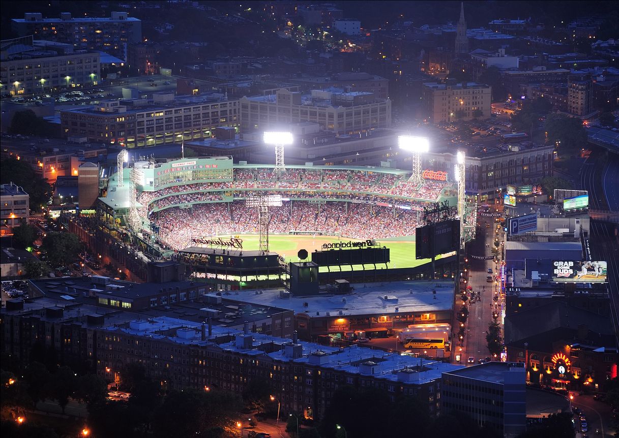 Boston Fenway Park at night