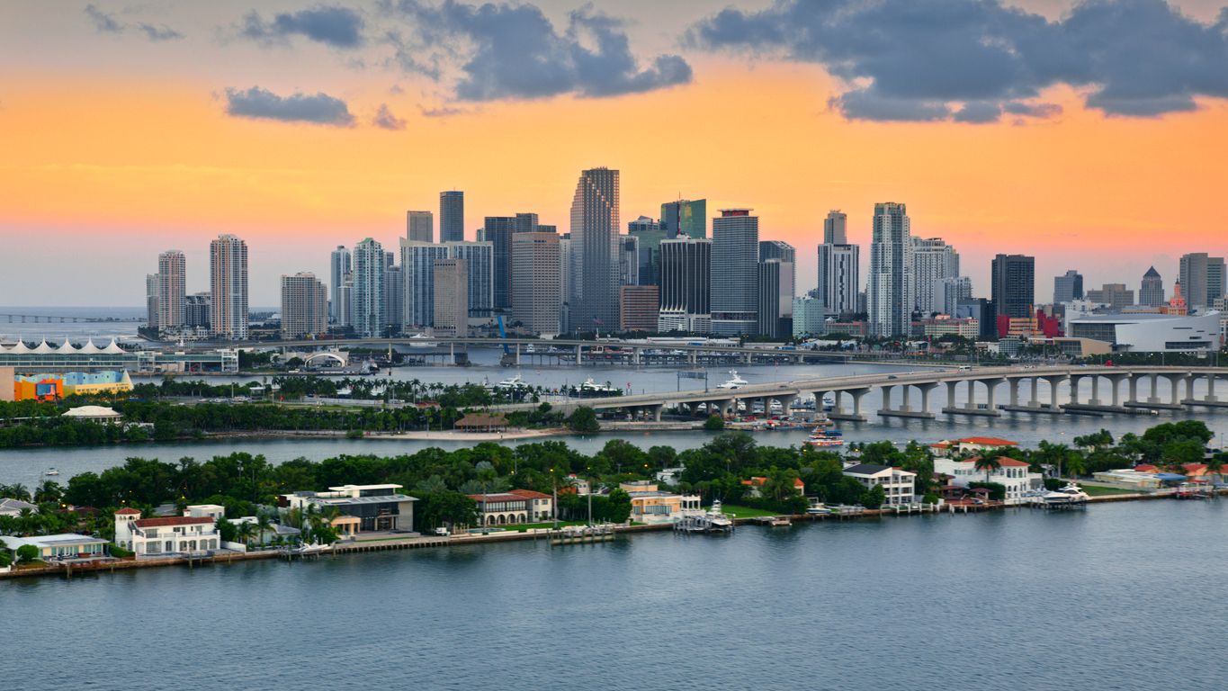 View of downtown Miami and Biscayne Bay