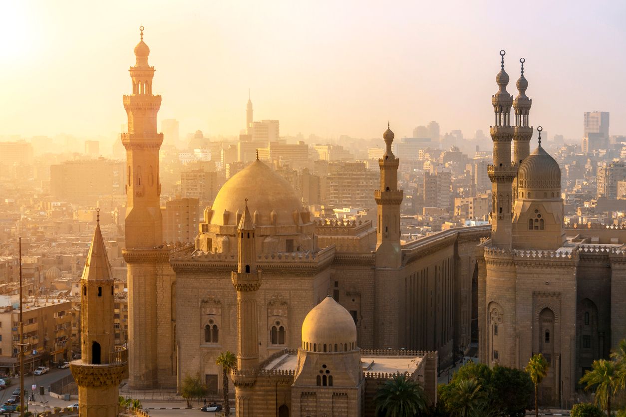 From above view of the Mosques of Sultan Hassan and Al-Rifai