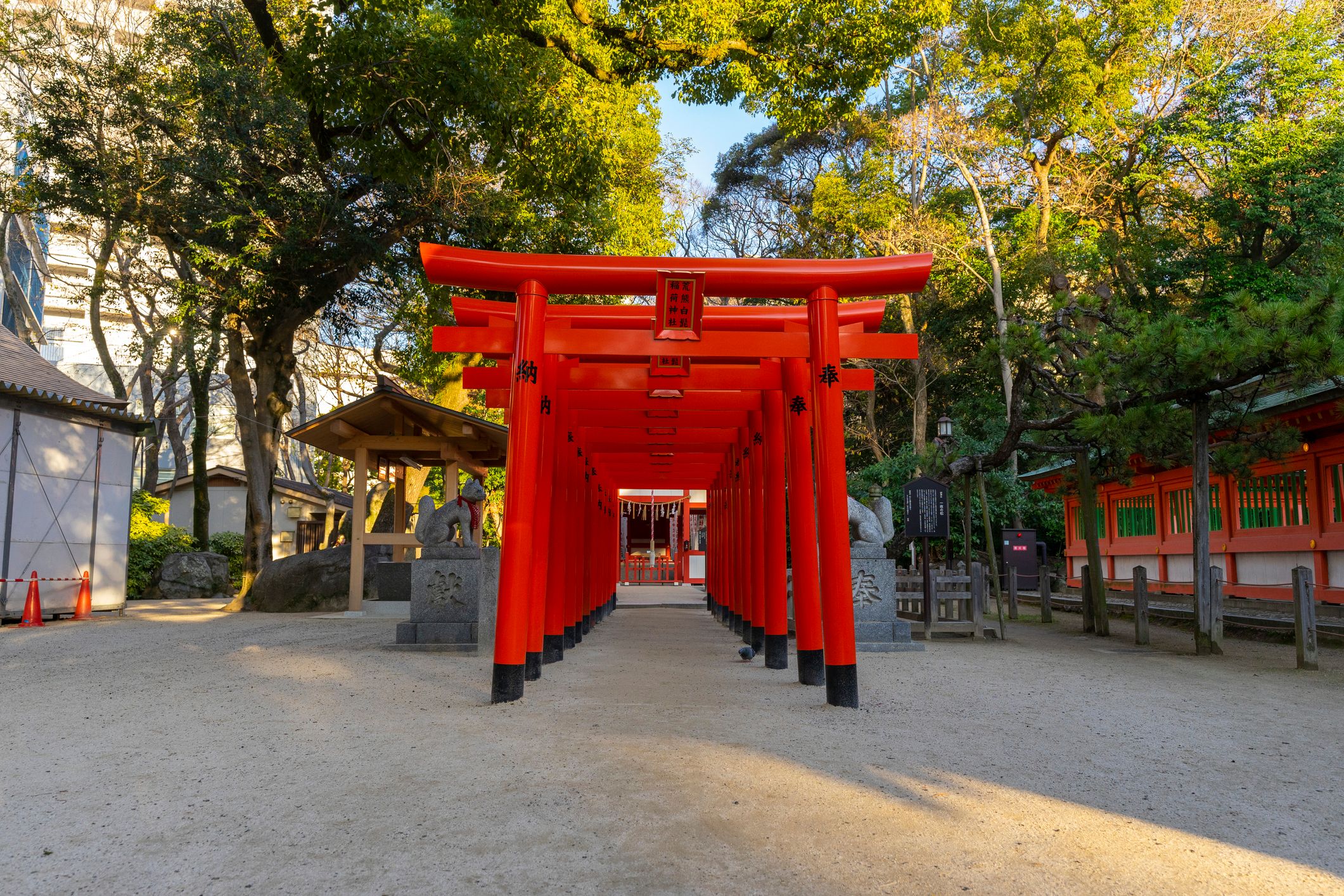 Sumiyoshi shrine with blue sky in Fukuoka, Japan