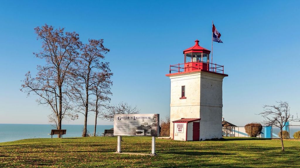 Lighthouse in Goderich, the oldest Canadian light station on Lake Huron