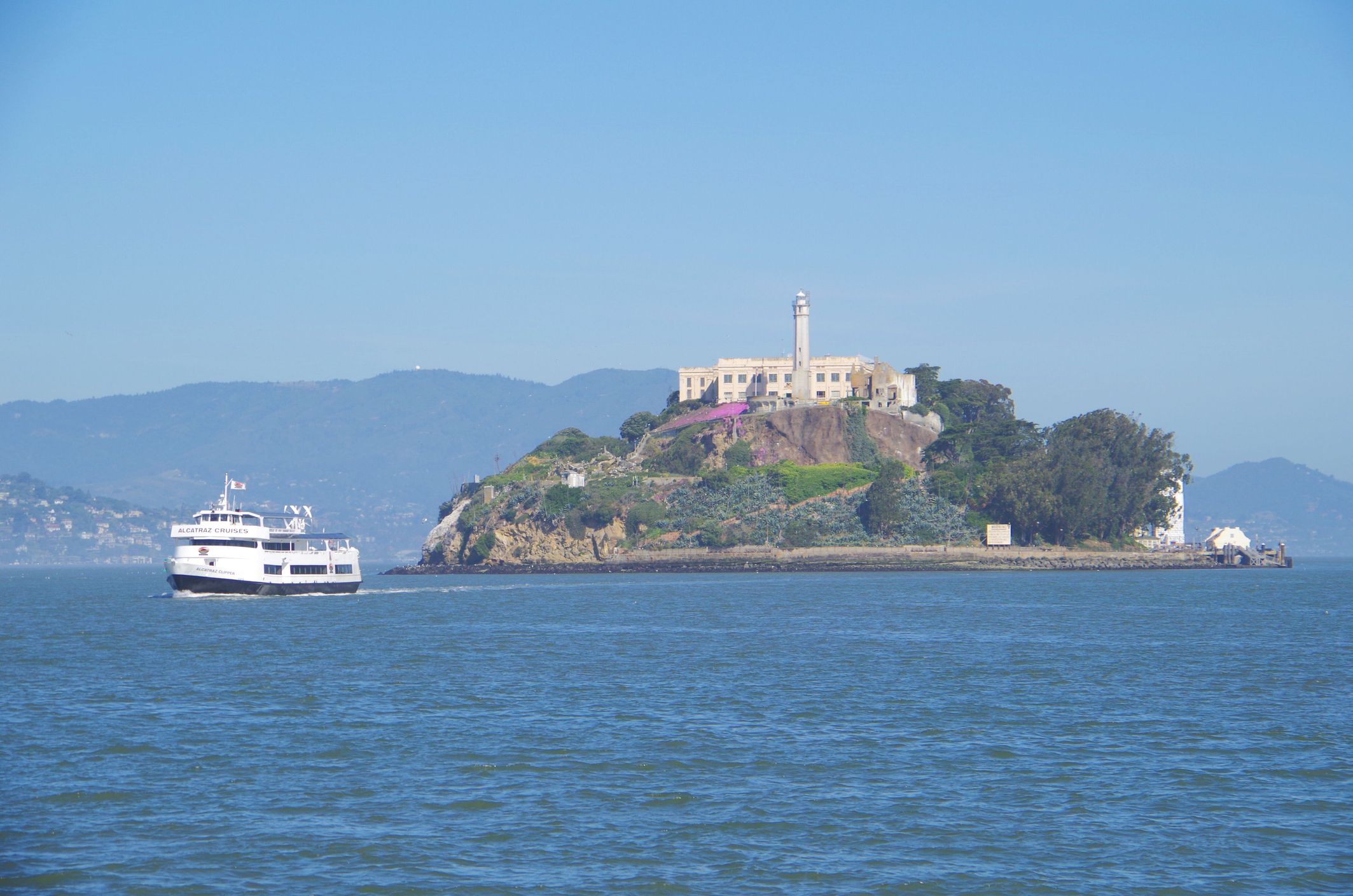 Cruise ship near Alcatraz Island, San Francisco