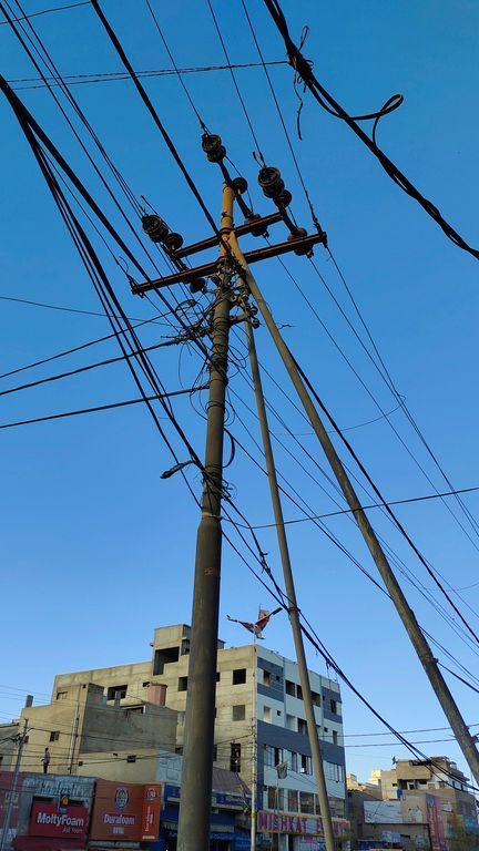 Electric pole in Karachi streets