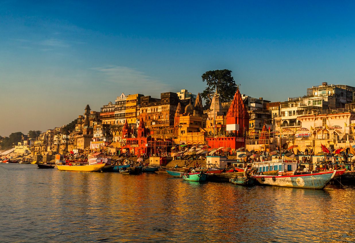 Scene of River Ganges, Varanasi, India
