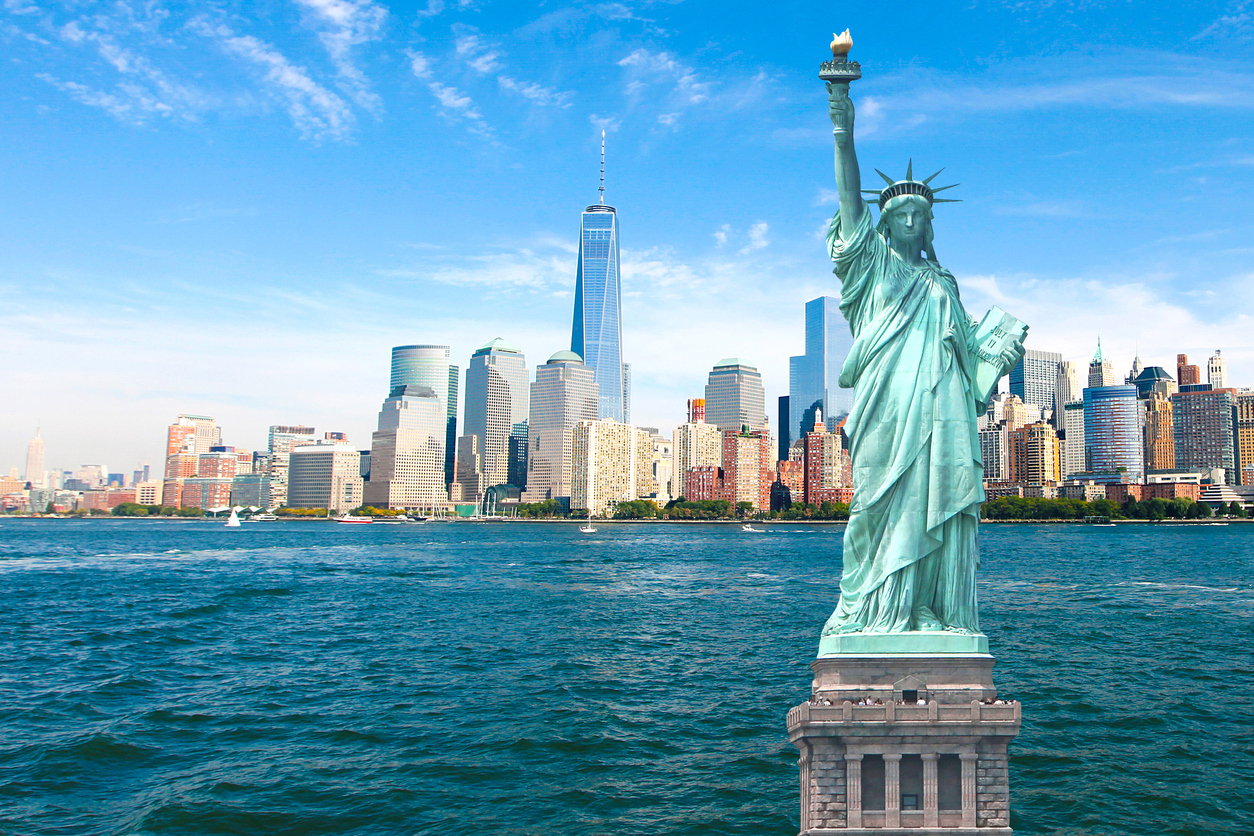 New York City Skyline Statue of Liberty