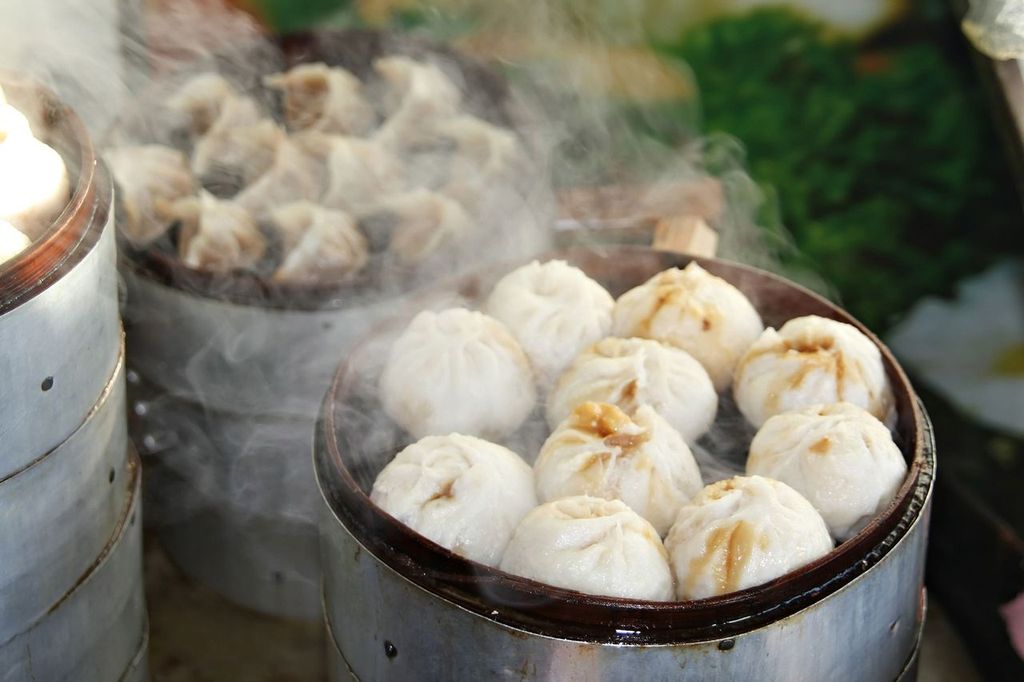 Chinese specialty Steamed Dumplings and Baozi in Beijing, China