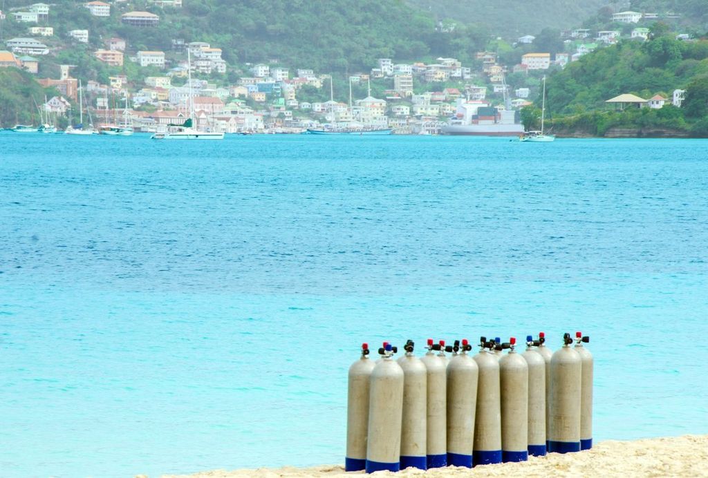 Grenada Grand Anse Beach and Aqualung Equipment