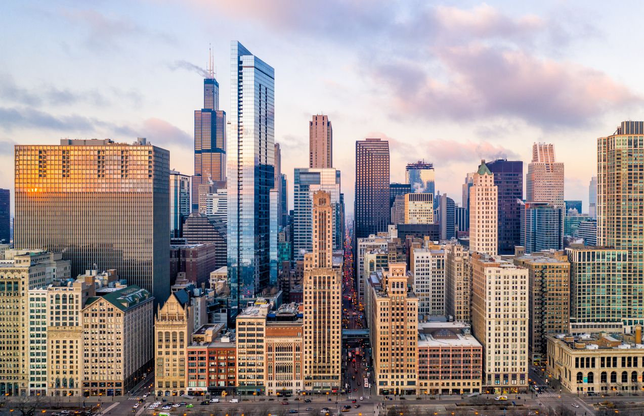 Downtown Chicago Cityscape From Grant Park