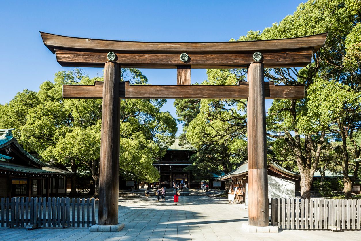 Torii Gate at Meiji Jingu Shrine Tokyo Japan