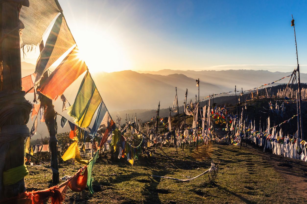 About 4000 meters at the highest pass of Bhutan, Chele la