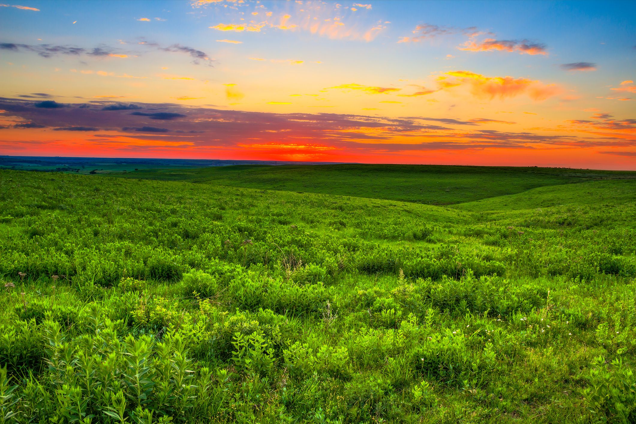 Sunset over the Kansas Flint Hills