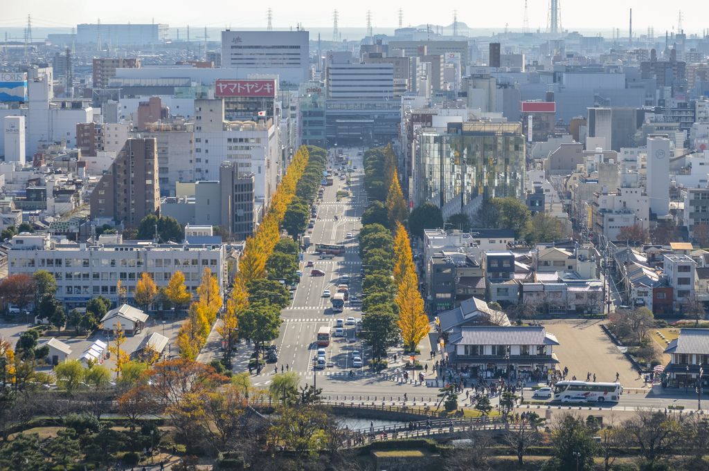 Downtown Himeji city in Japan